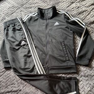 Adidas Kids Black Tracksuit Set Medium